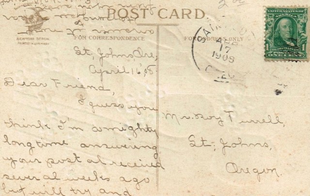 Message on Easter Postcard