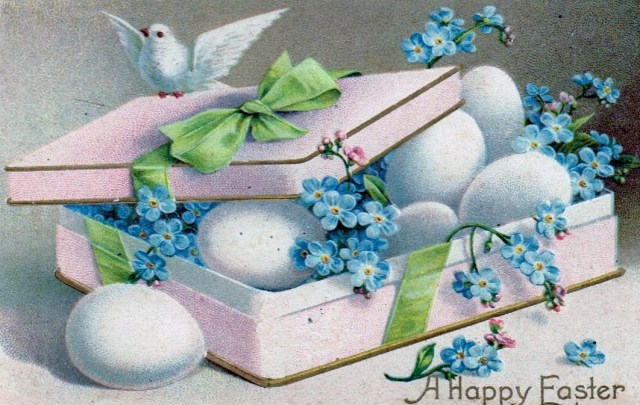 Easter Postcard Forget Me Not